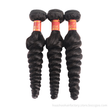Cuticle Aligned Wholesale Double Weft Tangle Free Malaysian Double Loose Wave Hair